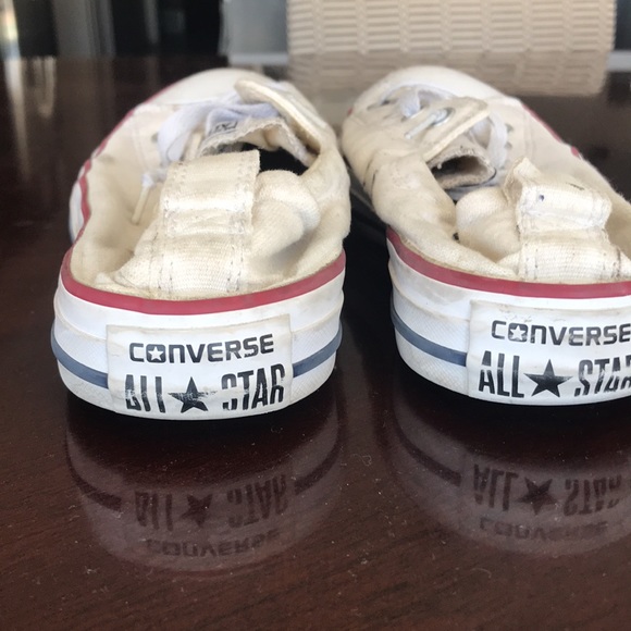 BARELY WORN! LIKE NEW! SALE CHEAP Converse all-stars white canvas sneakers. Sz 9 - Picture 2 of 8